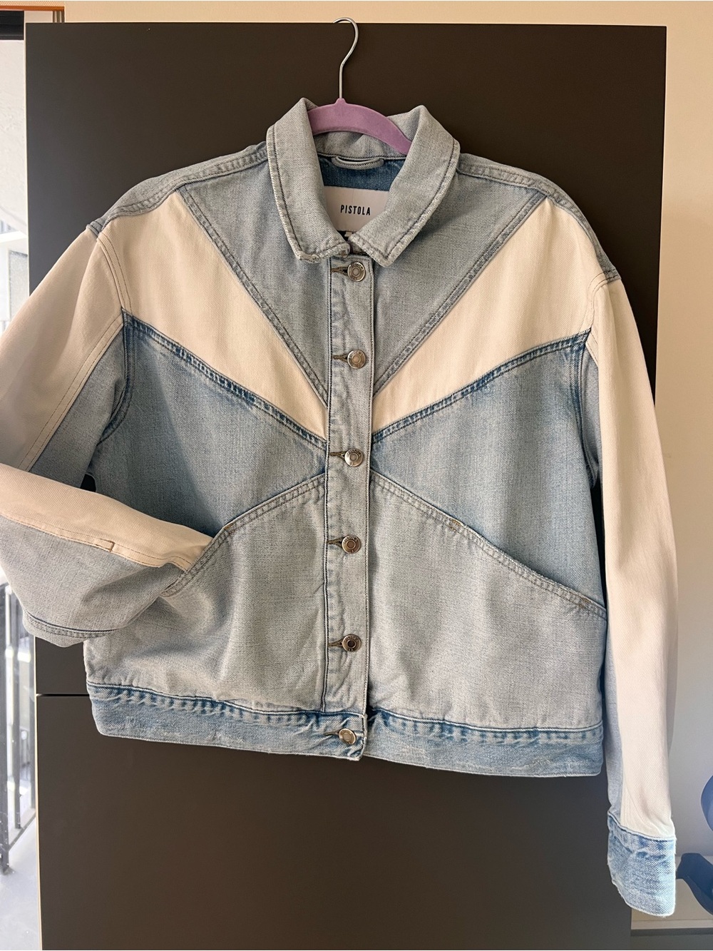PISTOLA DENIM Two Tone Colorblock Set Denim Jacket & Matching Jeans Size 25